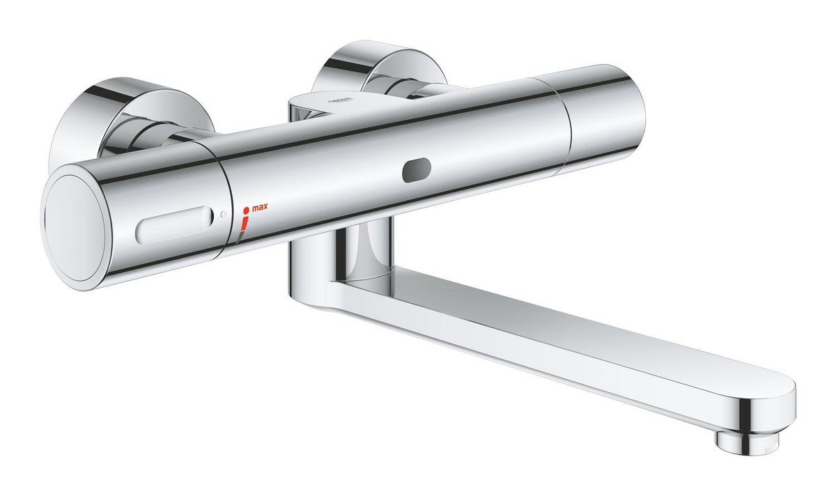 GROHE Eurosmart Cosmopolitan E Special Infra red electronic wall basin mixer with thermostatic temperature control L — Chrome