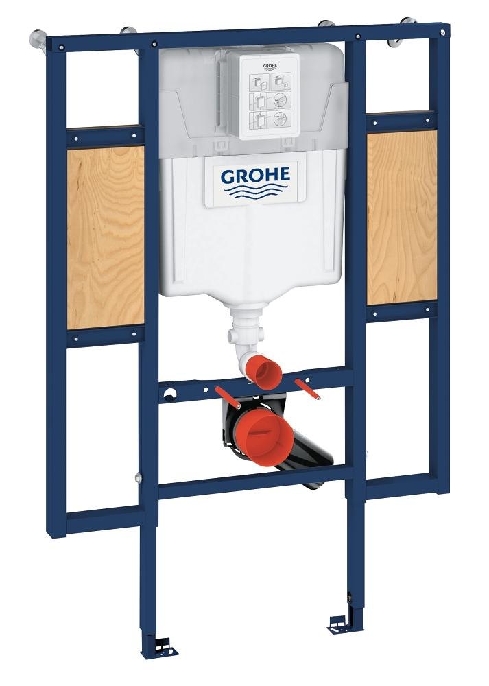 GROHE Rapid SL Element for WC 1.13 m installation height with fixing element for back support and support rails — Chrome
