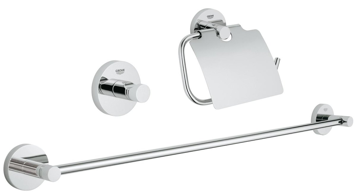 GROHE Essentials Guest bathroom accessories set 3 in 1 — Chrome