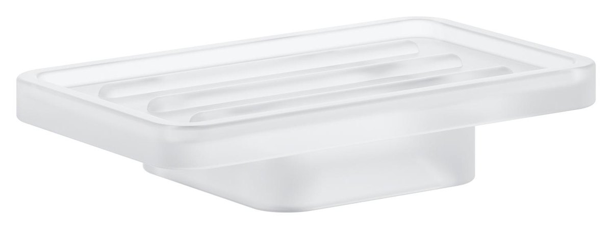 GROHE Selection Cube Soap dish Translucent — Chrome