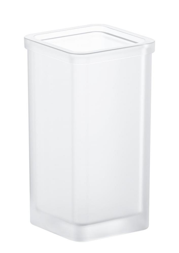 GROHE Selection Cube Spare glass for toilet brush set Translucent — Chrome