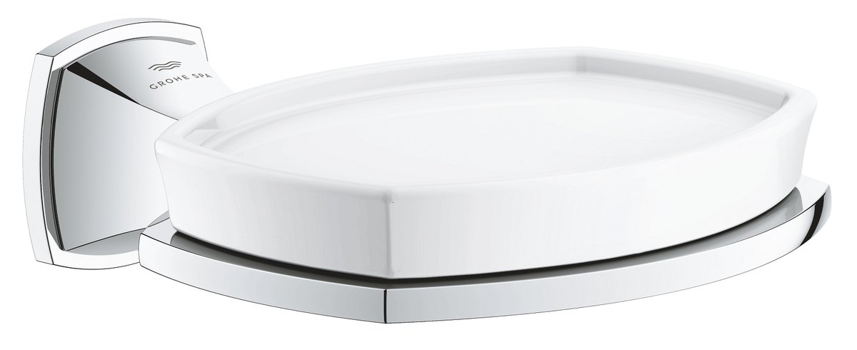 GROHE Grandera Holder with ceramic soap dish — Chrome
