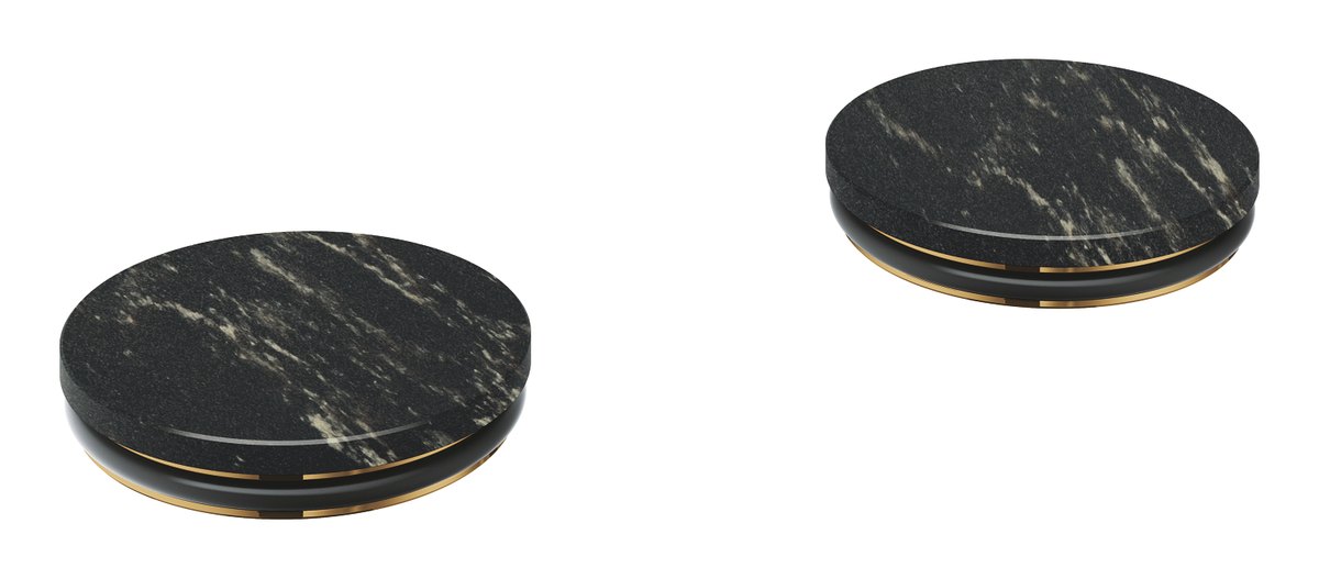 GROHE Atrio Private Collection Inlays made from Vanilla Noir Caesarstone material — Chrome