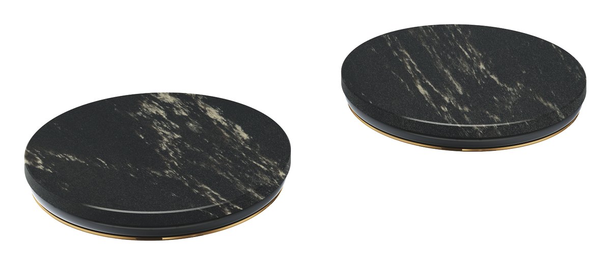 GROHE Atrio Private Collection Inlays made from Vanilla Noir Caesarstone material — Chrome