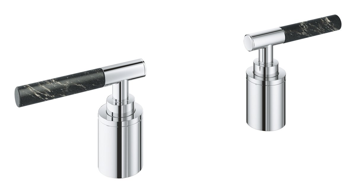 GROHE Atrio Private Collection Sticks made from Vanilla Noir Caesarstone material — Chrome