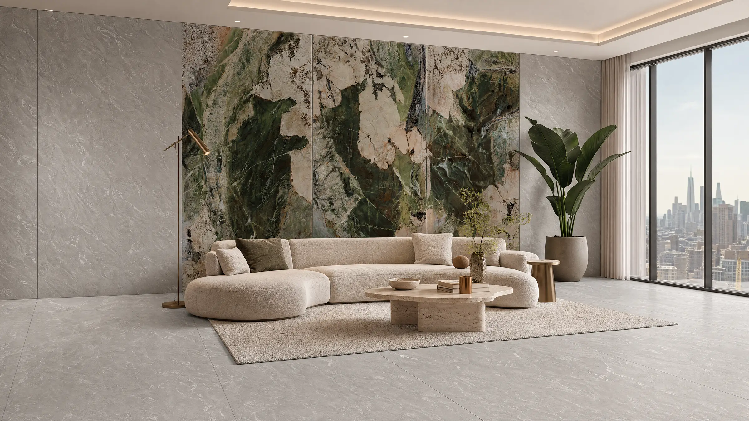 NG Kütahya Moss Teal – Stone look tiles — 120×280 cm
