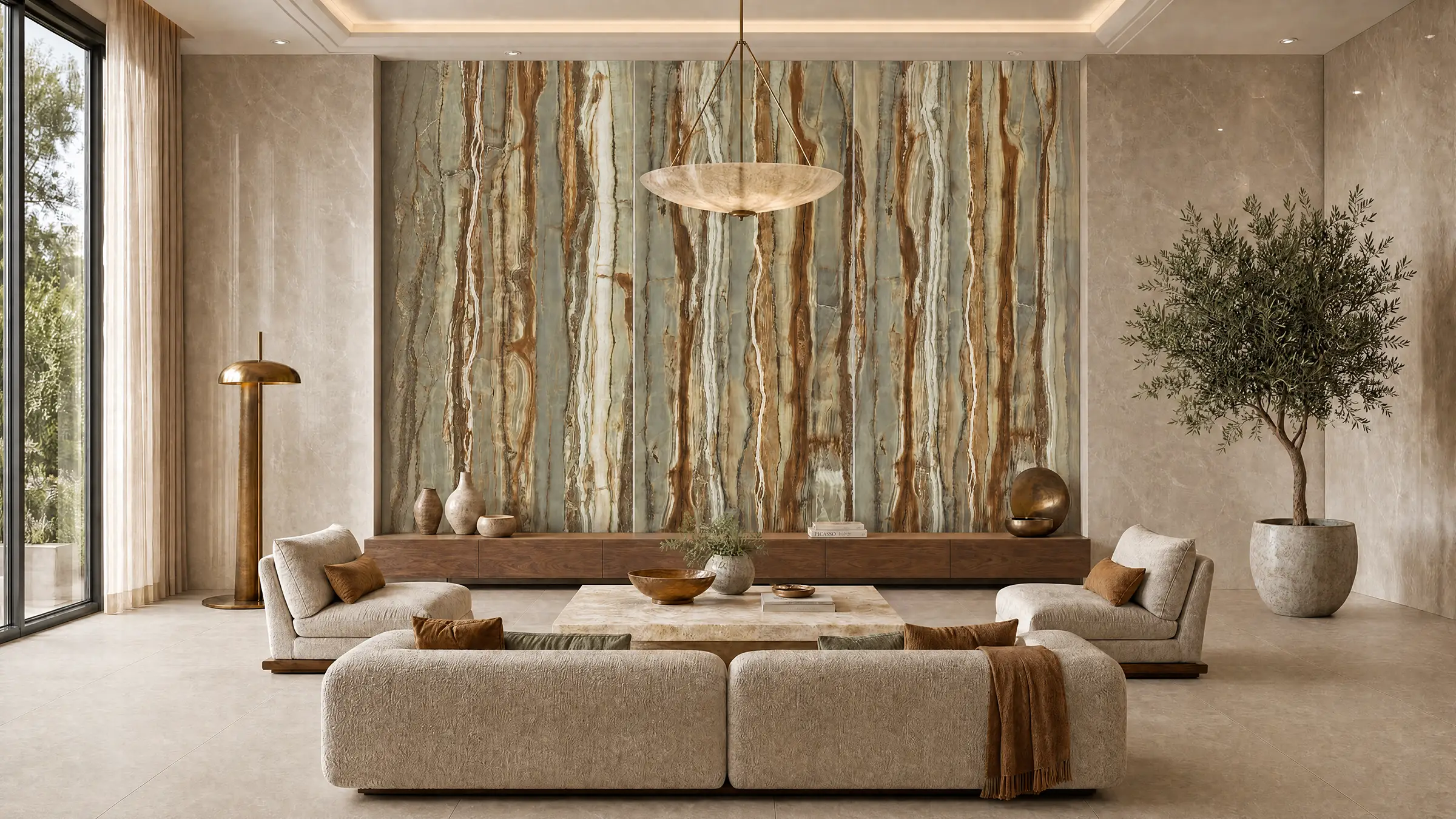 NG Kütahya Olivera – Marble look tiles — 120×280 cm