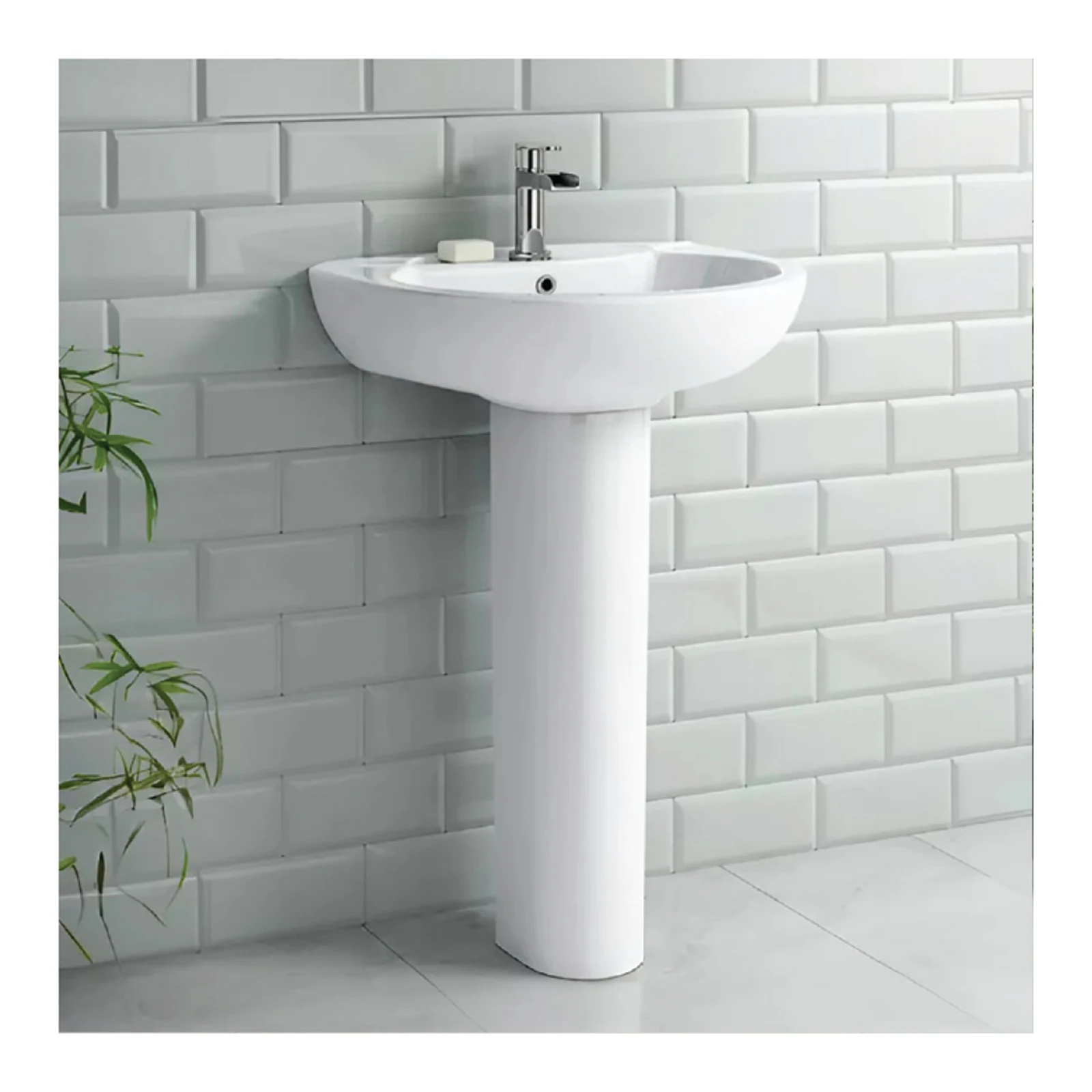 Polo Mario Pedestal Wash Basins — White