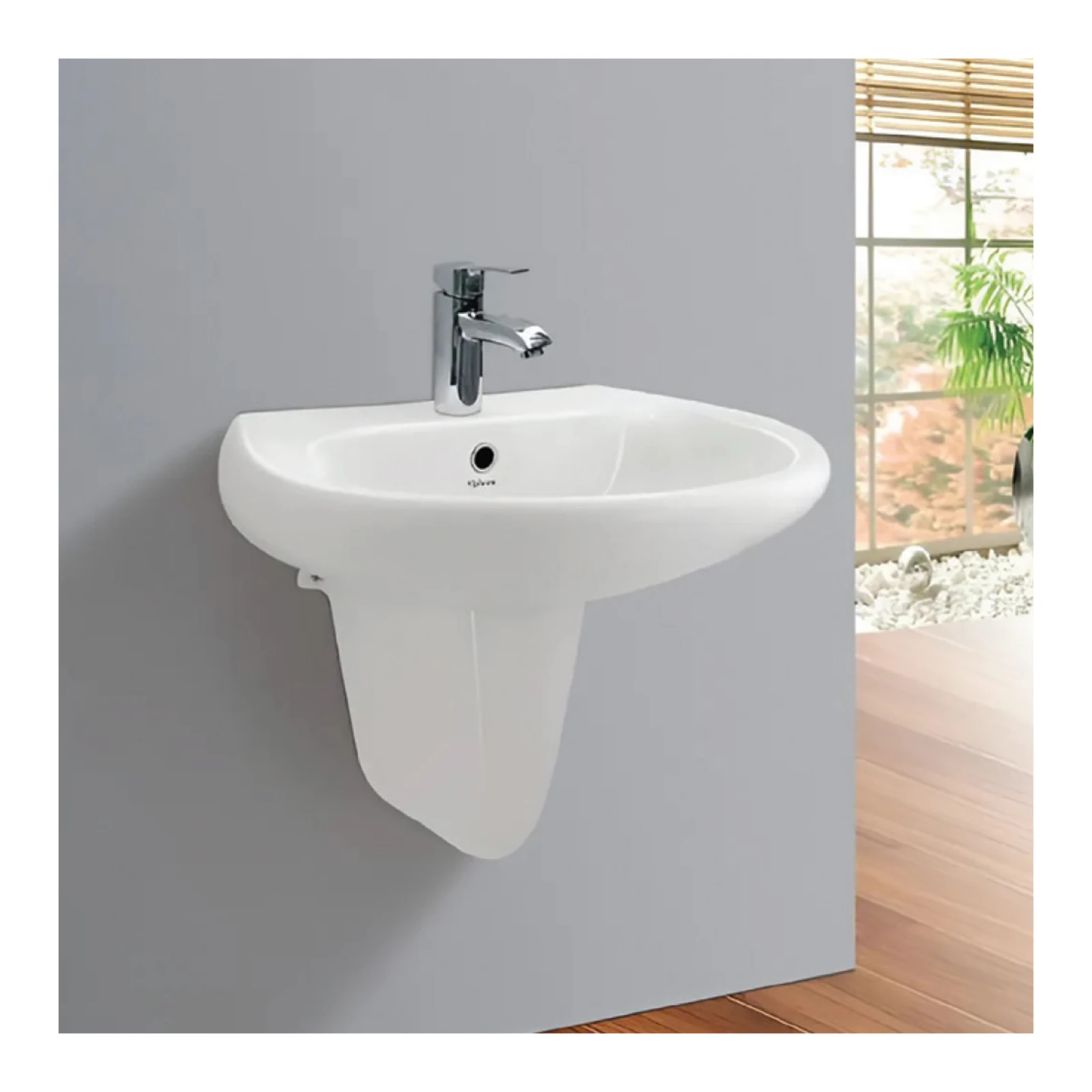 Polo Mario Pedestal Wash Basins, semi-pedestal — White