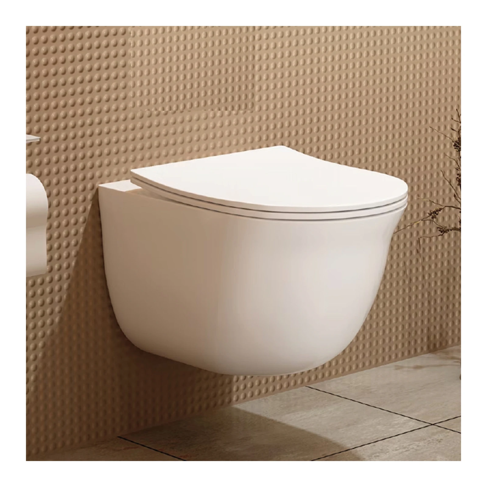Polo Mario Wall Hung WC, rimless (535x360mm), total depth 360mm — White