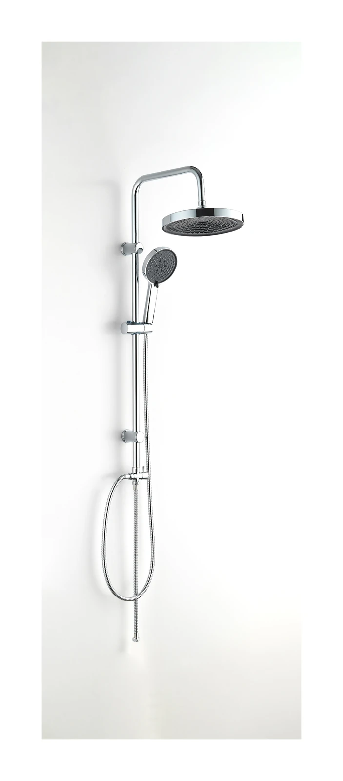 Polo Mario Shower Set, wall mounted (Rail length 900mm Head shower 250mm Hand shower 125mm) – model PM-8100 — Chrome
