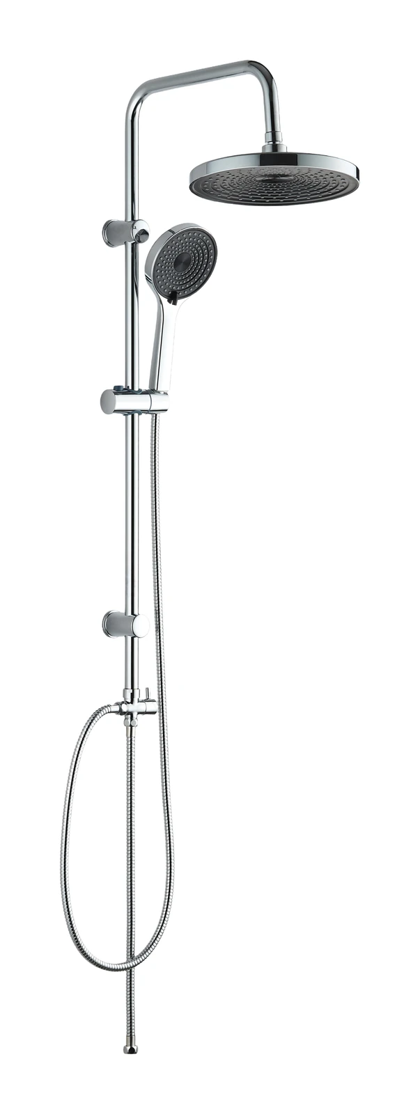 Polo Mario Shower Set, wall mounted (Rail length 900mm Head shower 250mm Hand shower 125mm) – model PM-9100 — Chrome
