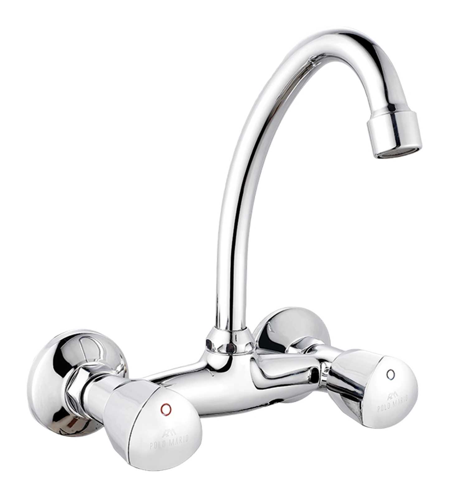 Polo Mario Echo Sink Mixer, wall mounted — Chrome