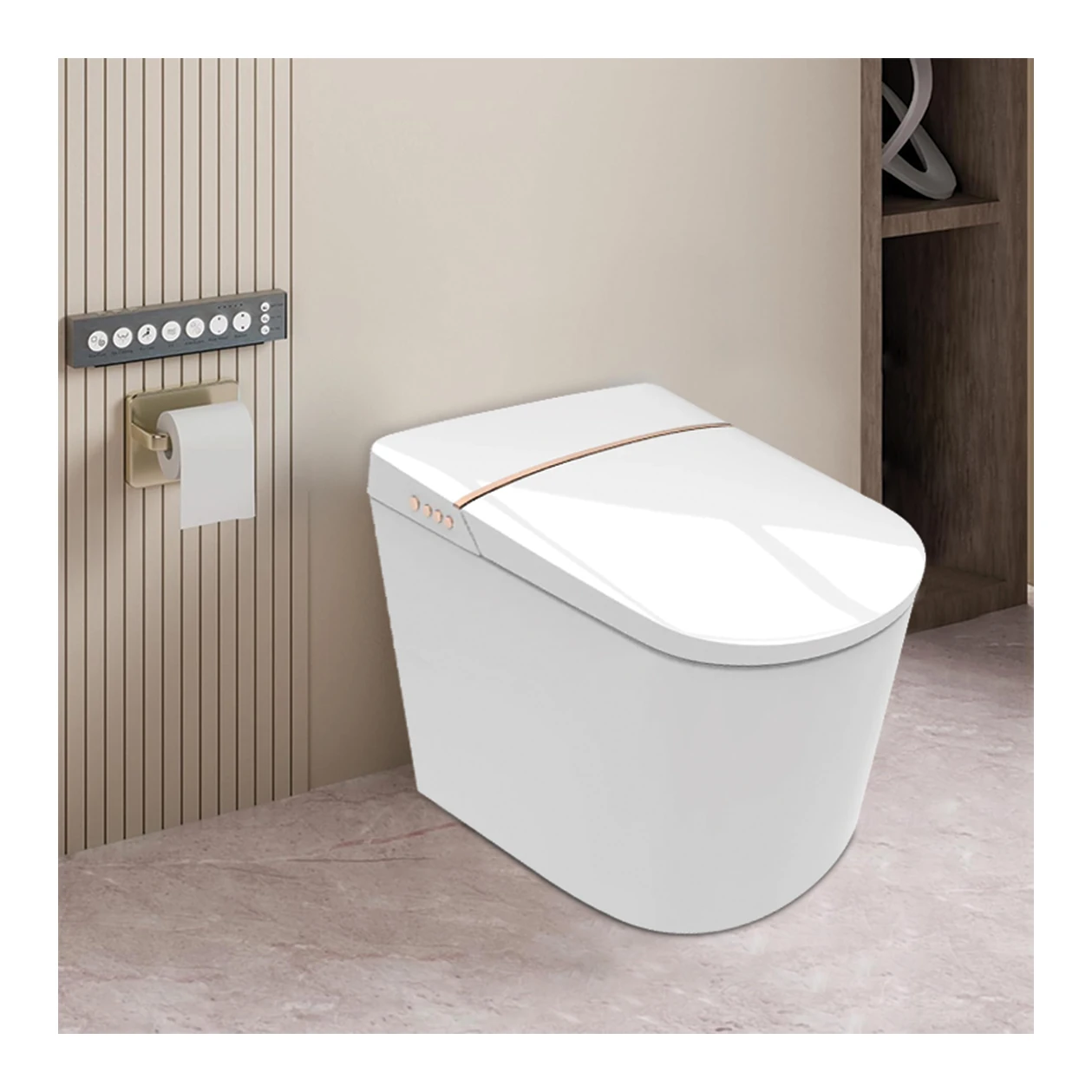 Polo Mario WC with Built-in Bidet Spray — White