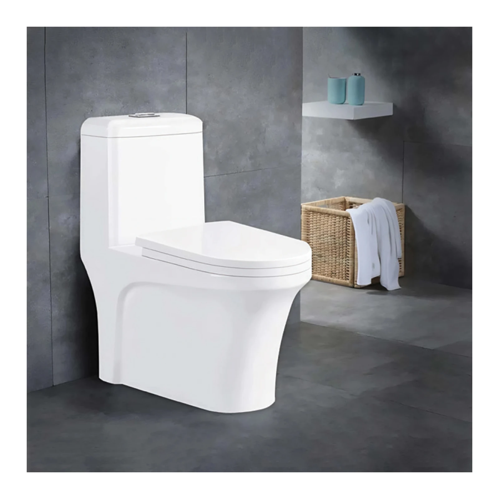 Polo Mario Floor Mounted One Piece WC, rimless (650x360x745mm) – model PM-WC600-25 — White
