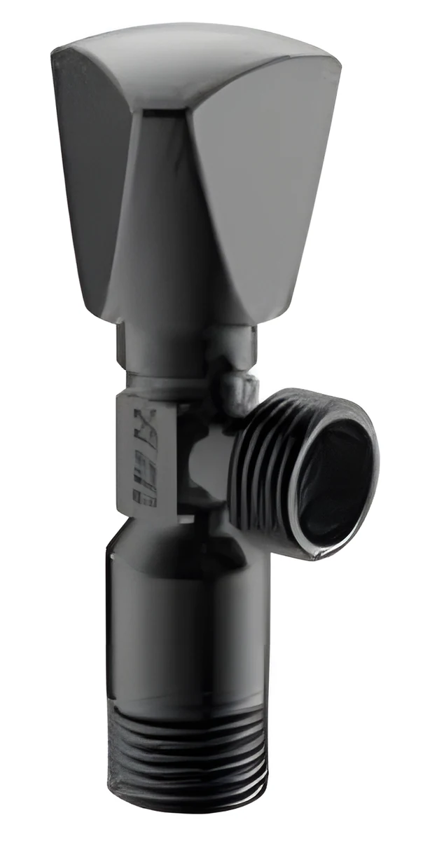 Polo Mario Angle Valve (projection 92mm 1/2" x 1/2") — Black