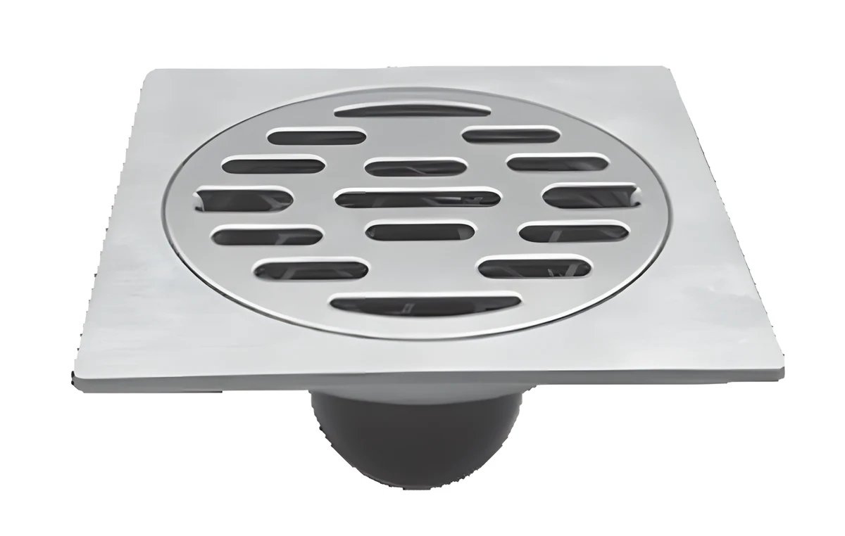 Polo Mario Floor Drain (100 mm x 100 mm) — Brushed Stainless Steel
