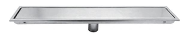 Polo Mario Shower Channel (100x400mm), double face cover — Brushed Stainless Steel
