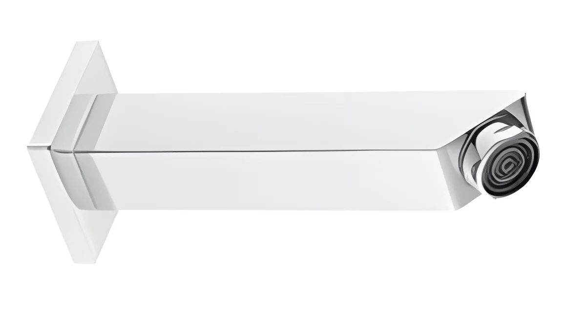 Polo Mario Spout, wall mounted (135 mm), square wall cover — Chrome