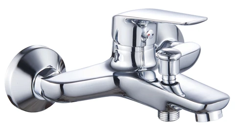Bath Mixer manual lock divertor with SS rose+SSelbow+shower
