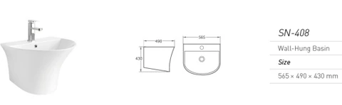Wall hung Wash Basin 565*490*430mm