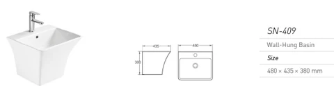 Wall hung Wash Basin 480*435*380mm