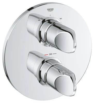 GROHE Veris Thermostat with integrated 2 way diverter for bath or shower with more than one outlet