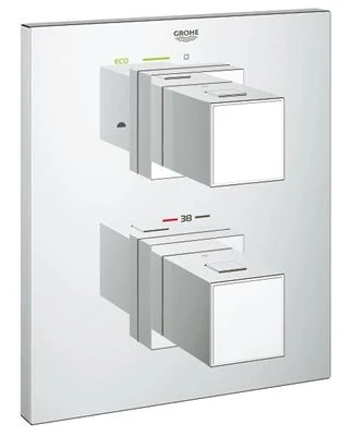 GROHE Grohtherm Cube Thermostat with integrated 2 way diverter for bath or shower with more than one outlet