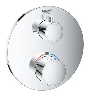 GROHE Grohtherm Thermostatic bath tub mixer for 2 outlets with integrated shut off diverter valve