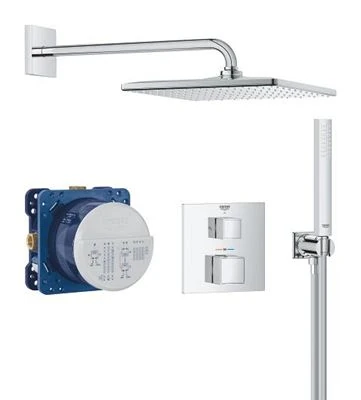 GROHE Grohtherm Cube Concealed shower system with Rainshower Mono 310 Cube